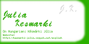 julia kesmarki business card