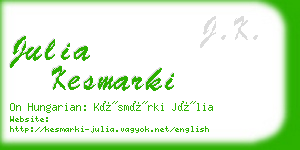 julia kesmarki business card